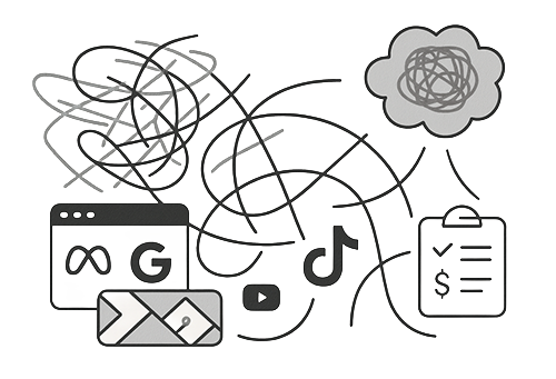Chaotic mix of ad platforms, spreadsheets, and tangled reporting